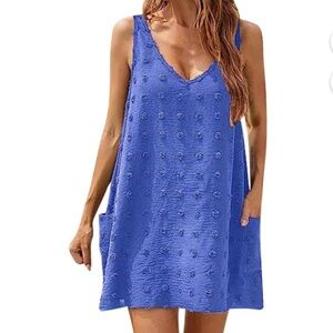 Women’s Cover Ups Dress Seaside Beach V-Neck Loose Tank Camisole with Pockets XL